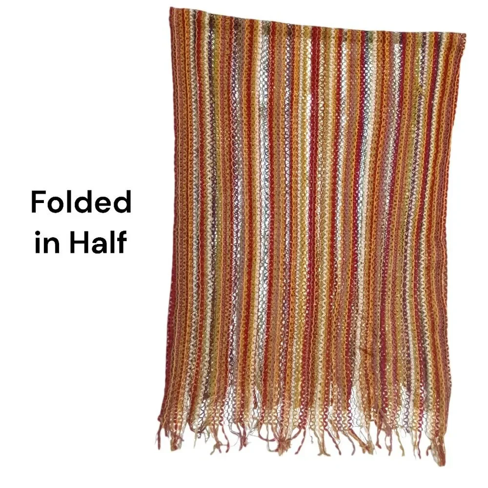 Missoni Multicolor Knit Scarf Wool Blend Fringe Striped Italy Designer Luxury - Picture 7 of 11